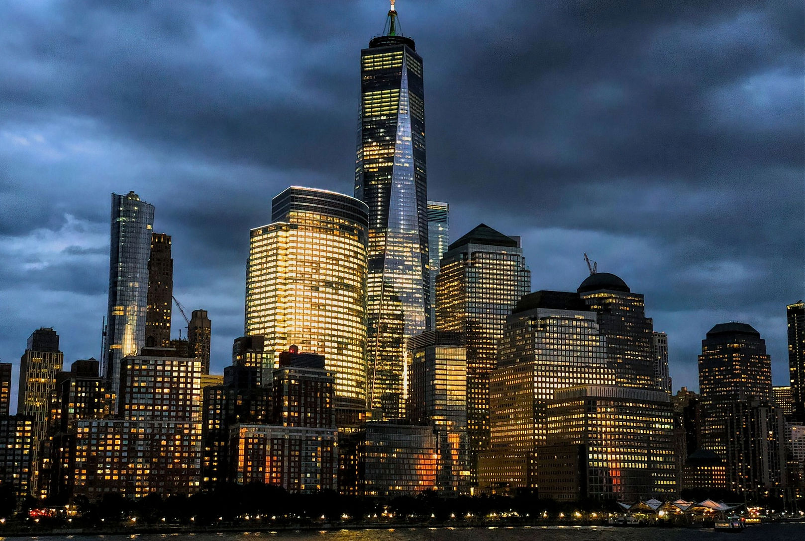 Financial district skyline
